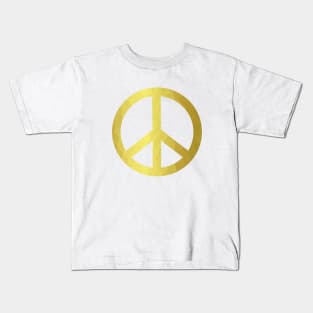 PEACE Sign Gold Kids T-Shirt